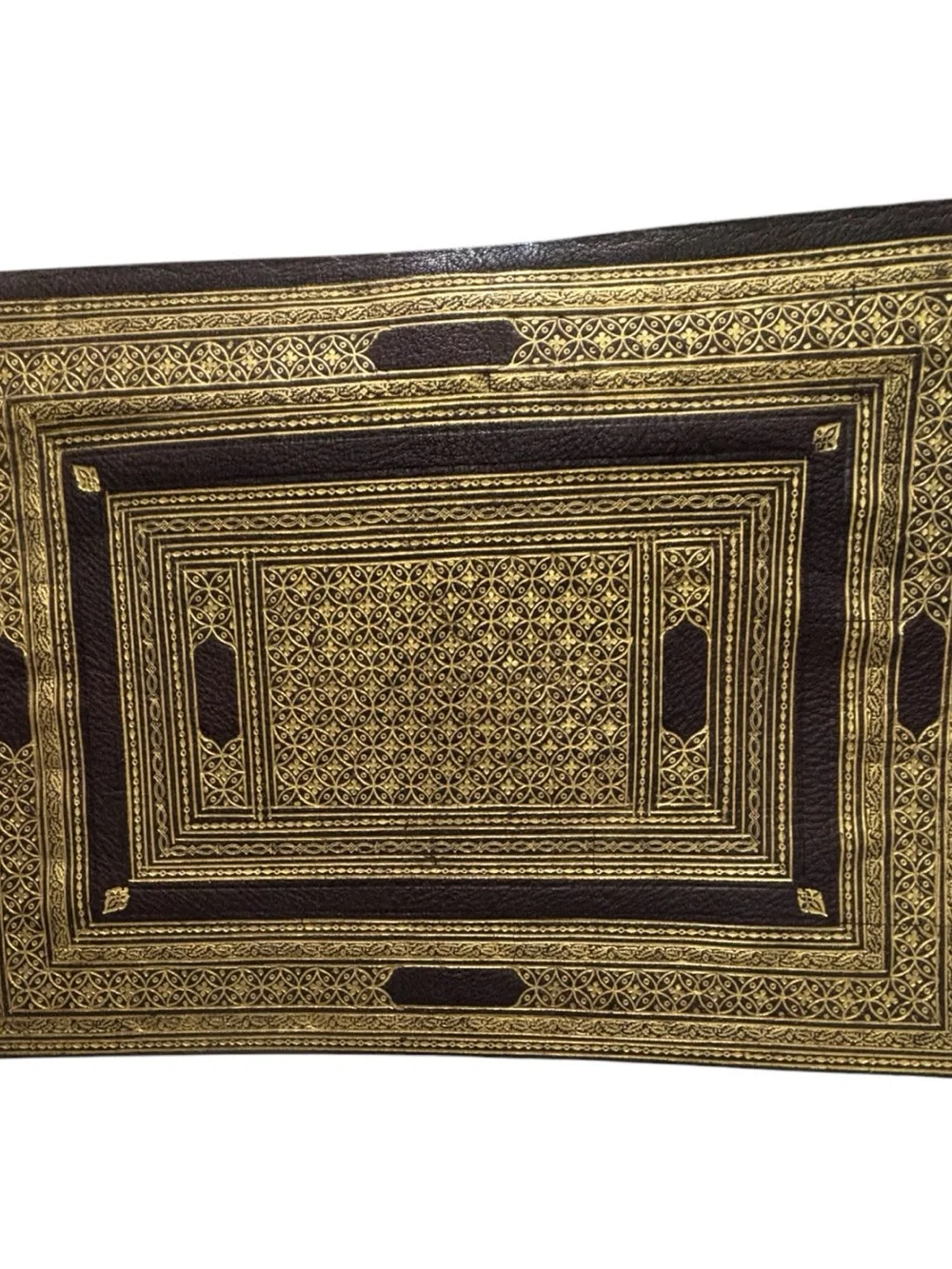 Vint Morocco OR 22 Carats Tooled Leather Writing Portfolio Folder 22 Karat Gold